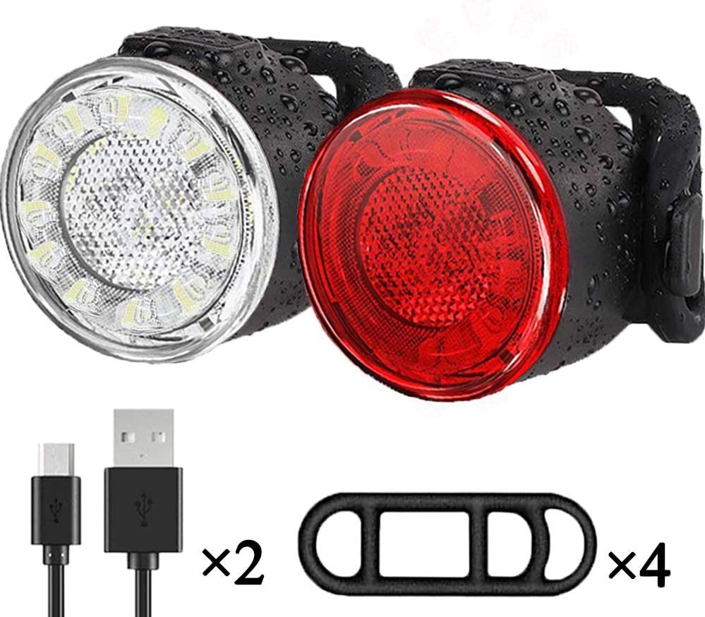 Luz Bicicleta Led Goma X2 Delantera Y Trasera